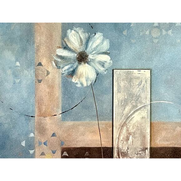 Flower Art Print-Framed on Board-11x11''-Wall-Floral-Daisy-Contemporary-Modern - Picture 2 of 6